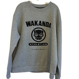 Marvel Wakanda Athletics Actively Black Gray Pullover Men's Sweatshirt 2X RARE
